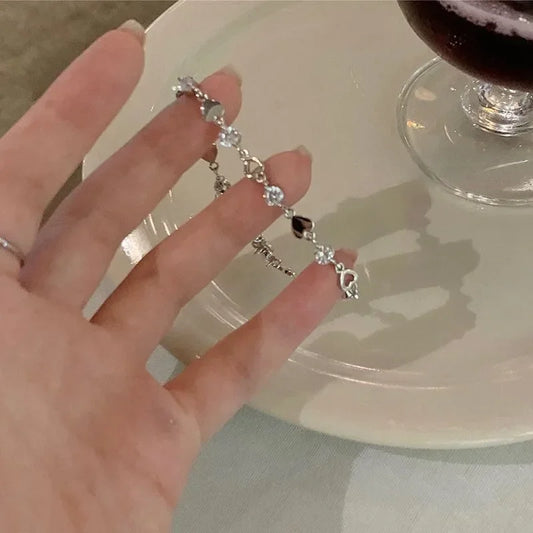 Y2K Zircon Heart Bracelet for Women Korean Fashion