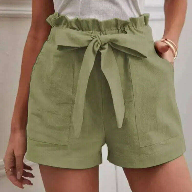 Stylish Solid Color White Shorts – Casual, Pocket, Drawstring - D&M Boutique 