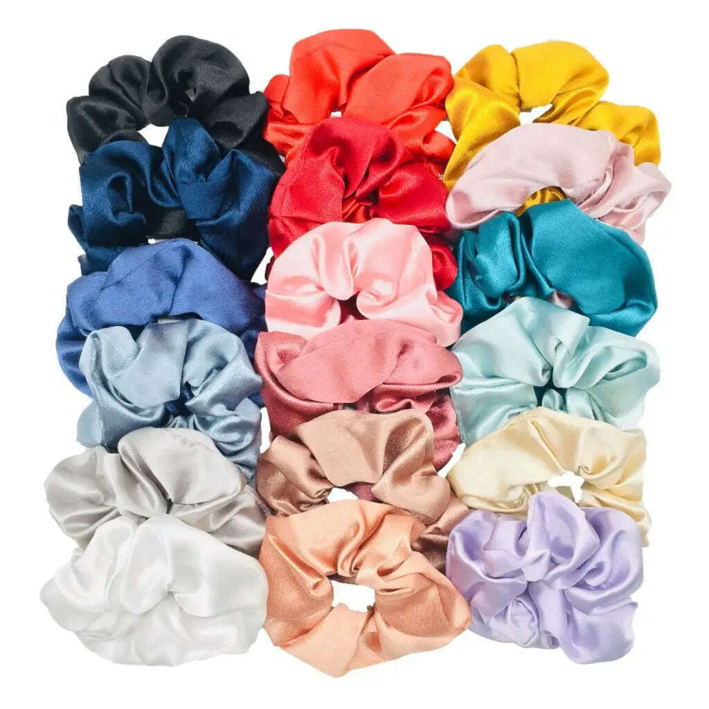 Vintage Satin Scrunchies Hair Bands for Women