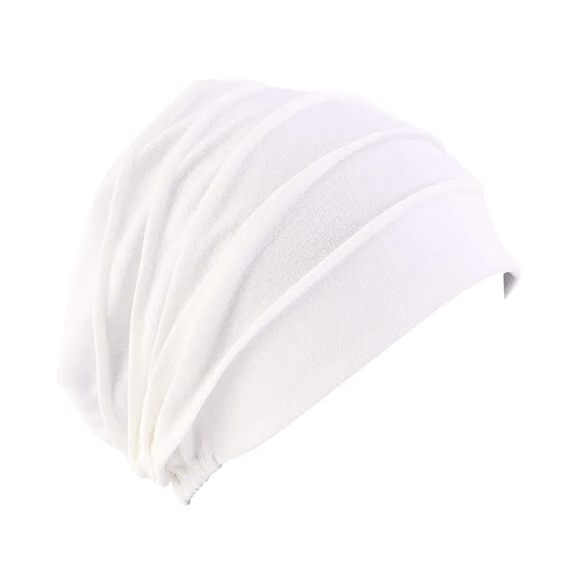 Women Slouch Beanie Chemo Cap Solid Color Bonnet Inner Hijabs Cap Muslim Head Wraps Femme Wrap Head Elastic Turban Hat