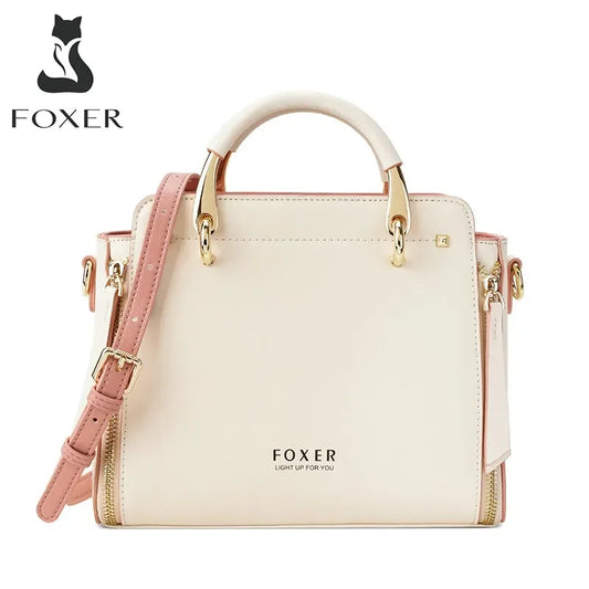 FOXER Split Leather Crossbody Bag Elegant & Spacious