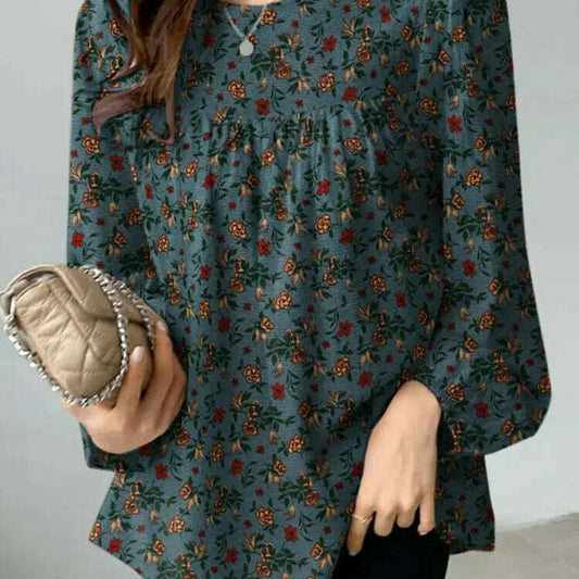 2024 ZANZEA Floral Printed Bohemian Blouse: Long Sleeve