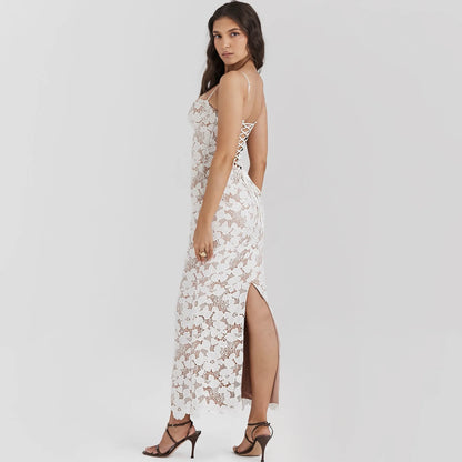 Suninheart Winter Women's Evening Dress Elegant 2025 Lace Up Long Maxi Dresses For Special Occasions White Prom Party Dress