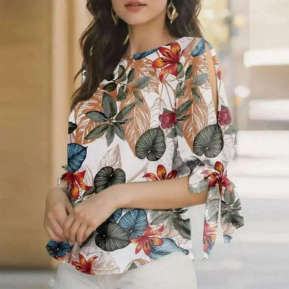 ZANZEA Casual Polka Dots Blouse: Half Sleeve, O-Neck, Oversize Tunic - D&M Boutique 