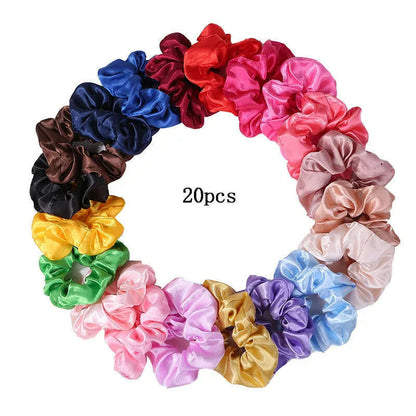 Vintage Satin Scrunchies Hair Bands for Women