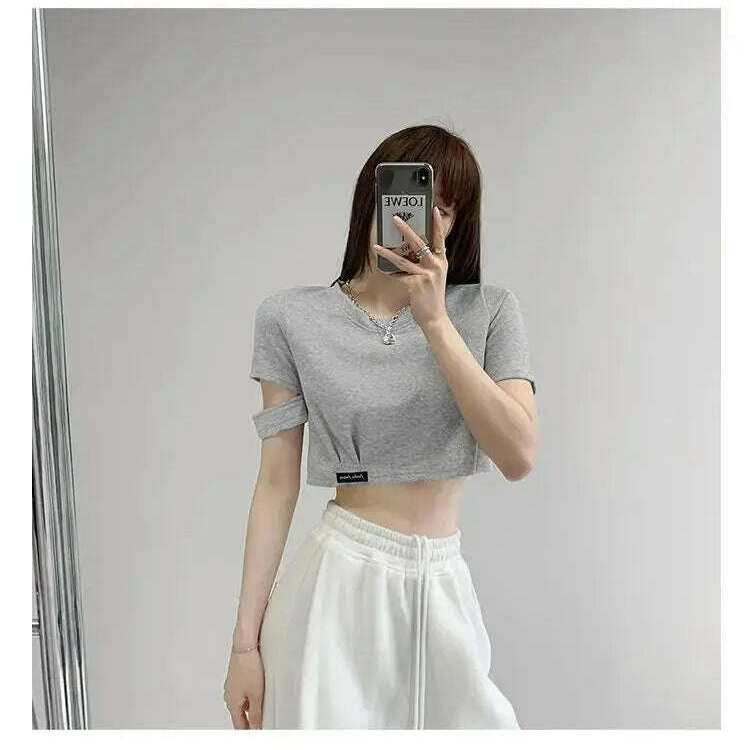 Sweet & Spicy Short Sleeve T-Shirt: Loose, Hollow Out Top - D&M Boutique 