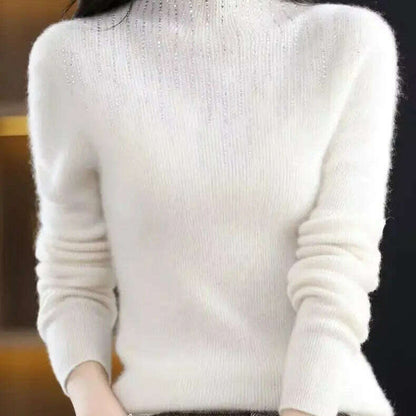 Diamond High Neck Sweater: Women's Autumn/Winter Knit - D&M Boutique 