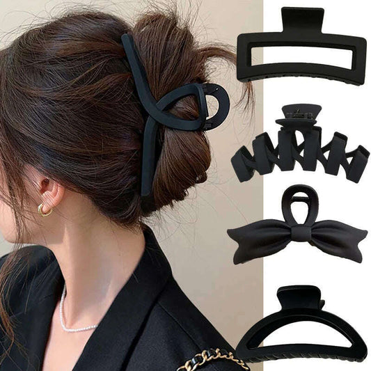 Large Black Letter Hair Clip.