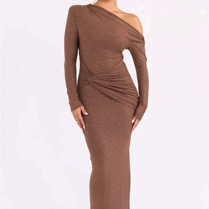 Mozision Sparkle Long Sleeve Sexy Maxi Dress for Women