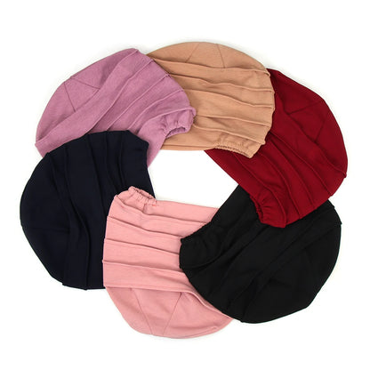 Women Slouch Beanie Chemo Cap Solid Color Bonnet Inner Hijabs Cap Muslim Head Wraps Femme Wrap Head Elastic Turban Hat