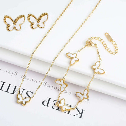 Hot Sale Luxury Stainless Steel Insect Butterfly Bracelet Simple for Woman Casual Holiday Party Jewelry Accessories Clover