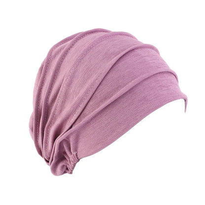 Women Slouch Beanie Chemo Cap Solid Color Bonnet Inner Hijabs Cap Muslim Head Wraps Femme Wrap Head Elastic Turban Hat