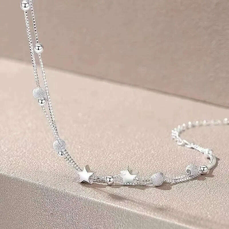 Luxury 925 Sterling Silver Star Beaded Bracelet for Women - D&M Boutique