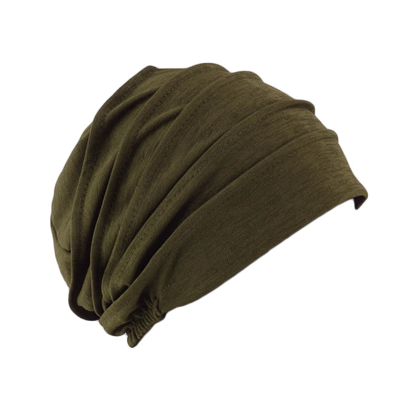 Women Slouch Beanie Chemo Cap Solid Color Bonnet Inner Hijabs Cap Muslim Head Wraps Femme Wrap Head Elastic Turban Hat