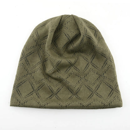 Women's Knit Diamond Mesh Slouchy Beanie Breathable Spring Summer Hat Lightweight Casual Outdoor Beanies Soft Sleep Bonnet Cap