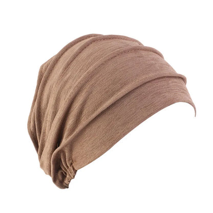 Women Slouch Beanie Chemo Cap Solid Color Bonnet Inner Hijabs Cap Muslim Head Wraps Femme Wrap Head Elastic Turban Hat