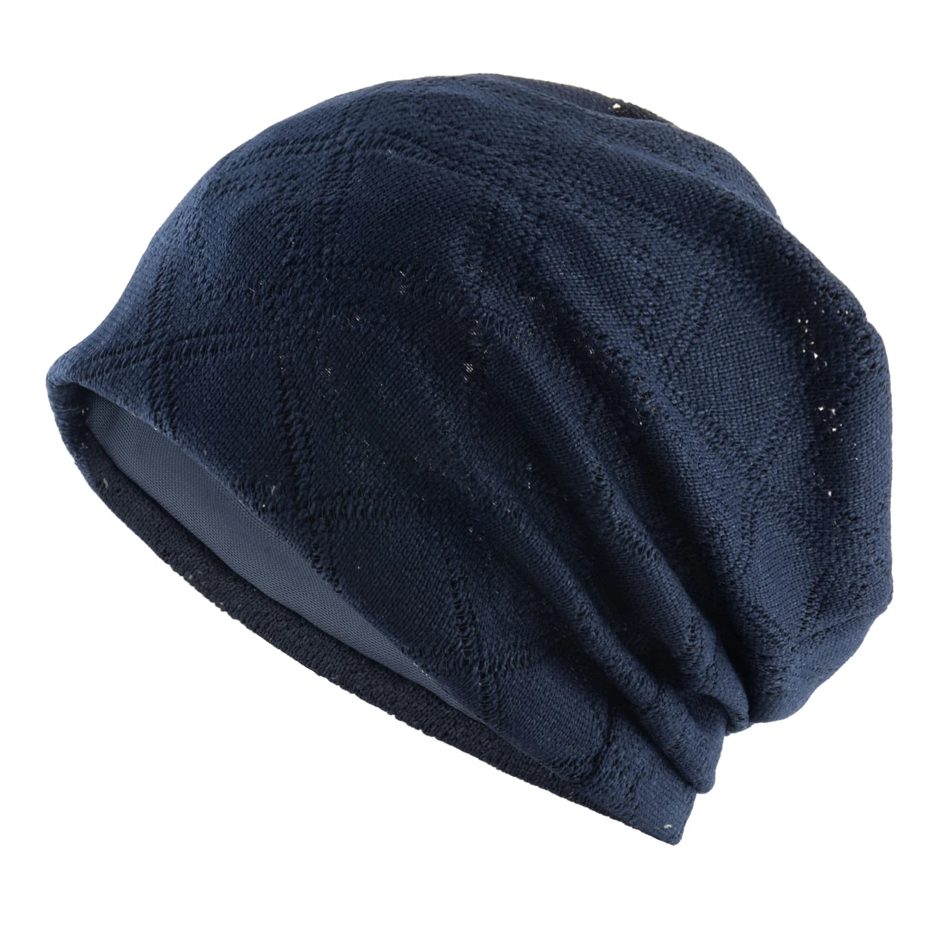 Women's Knit Diamond Mesh Slouchy Beanie Breathable Spring Summer Hat Lightweight Casual Outdoor Beanies Soft Sleep Bonnet Cap