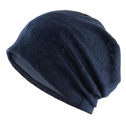 Women's Knit Diamond Mesh Slouchy Beanie Breathable Spring Summer Hat Lightweight Casual Outdoor Beanies Soft Sleep Bonnet Cap