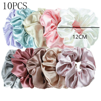 Vintage Satin Scrunchies Hair Bands for Women