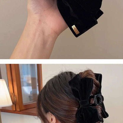 Velvet Double-Sided Bow Hair Clips - D&M Boutique