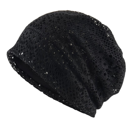 Women's Knitted Lace Lightweight Slouchy Hat Spring Summer Breathable Elegant Design Beanie For Lady Outdoor Casual Outfits