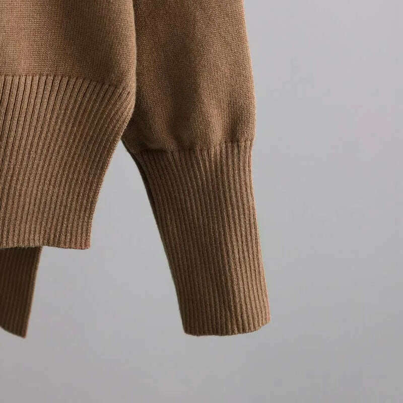 Winter Women's Knit Tracksuit, High Collar Pullover & Pants - D&M Boutique