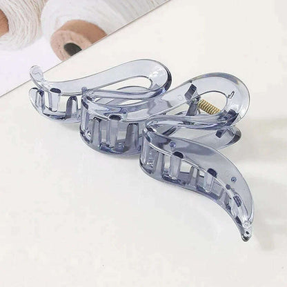 Oversized 13CM Wavy Frosted Matte Transparent Hair Claw