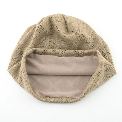 Women's Knit Diamond Mesh Slouchy Beanie Breathable Spring Summer Hat Lightweight Casual Outdoor Beanies Soft Sleep Bonnet Cap