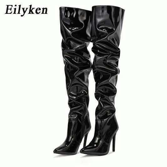 Eilyken Red Over-the-Knee Stiletto Boots