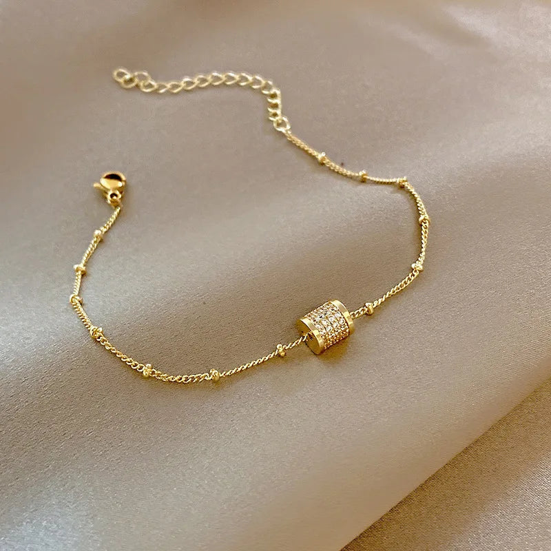 Korean Luxury Zircon Flower Adjustable Bracelet for Women Elegant Love Heart Butterfly Round Shiny Wedding Bracelet Jewelry Gift - D&M Boutique