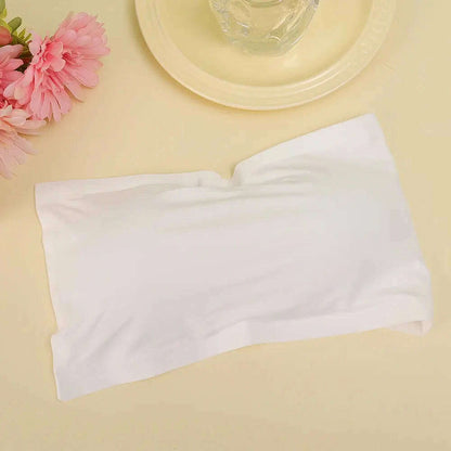 Ice Silk Strapless Bra: Seamless Crop Tube Top Bralette for Women - D&M Boutique