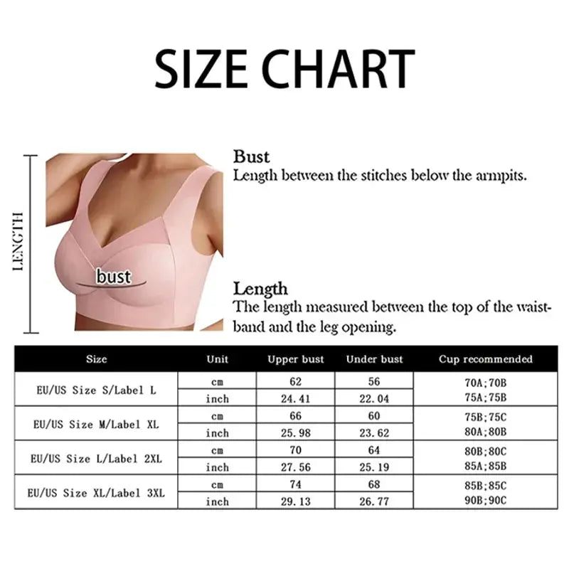 2 PCS Seamless Bra Set: Large Size, No Steel Ring, Comfortable - D&M Boutique