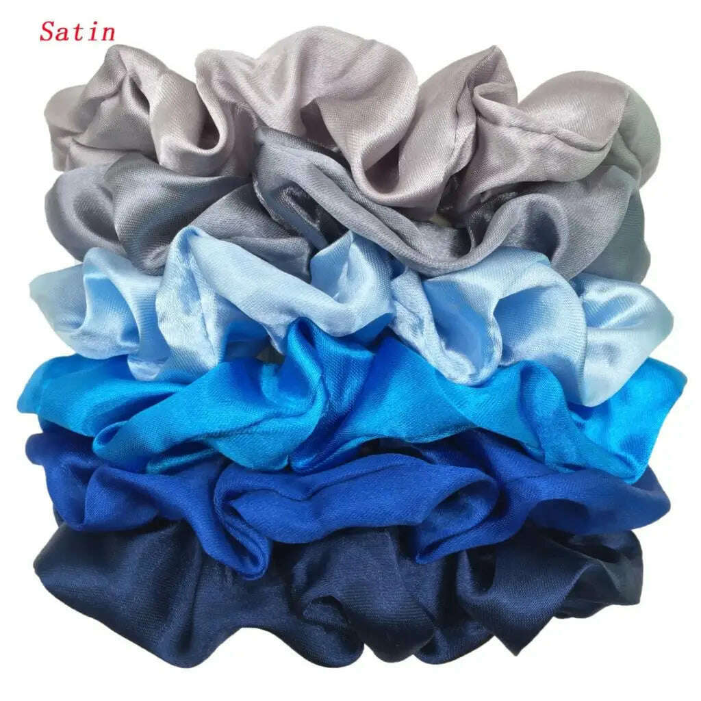 Vintage Satin Scrunchies Hair Bands for Women