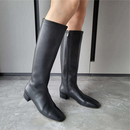FEDONAS Women's Leather High Heel Boots