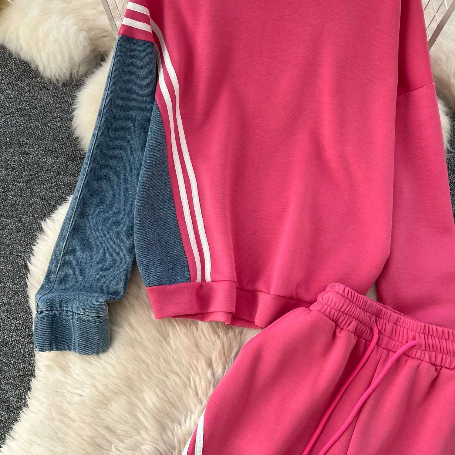 SINGREINY Autumn Casual 2-Piece Set, O-Neck Top & Drawstring Pants - D&M Boutique