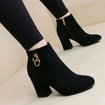 BZQBZX Retro Plush Ankle Boots