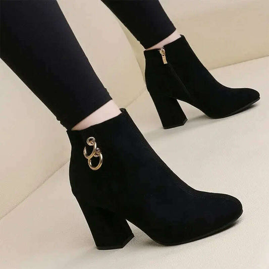 BZQBZX Retro Plush Ankle Boots