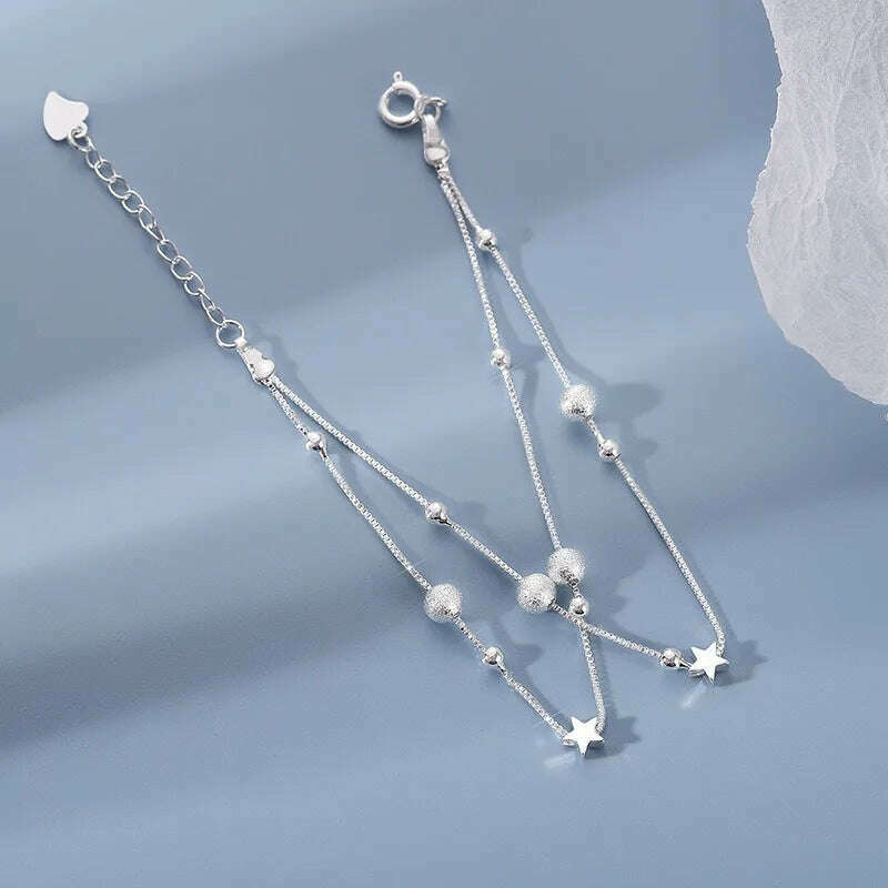 Luxury 925 Sterling Silver Star Beaded Bracelet for Women - D&M Boutique
