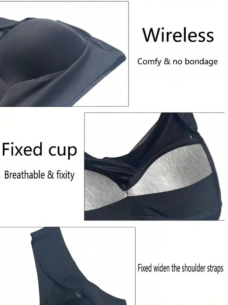 2 PCS Seamless Bra Set: Large Size, No Steel Ring, Comfortable - D&M Boutique