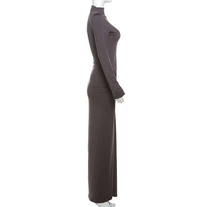 TOSSY Pleated High-Waist Maxi Dress