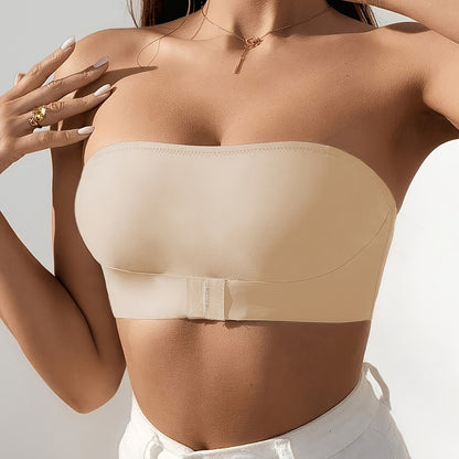 Women'S Seamless Strapless Bra Set- Comfortable Wireless Thickened Design, Black and White Options