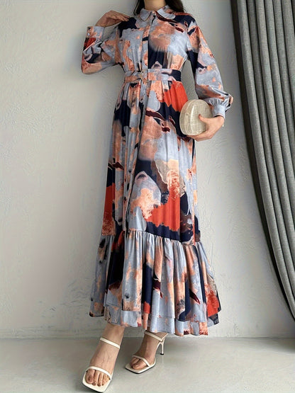 Women's Middle Eastern Muslim Temperament Printed Long Dress