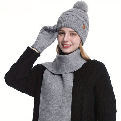 Women’s 3pcs Winter Set – Hat, Scarf & Gloves