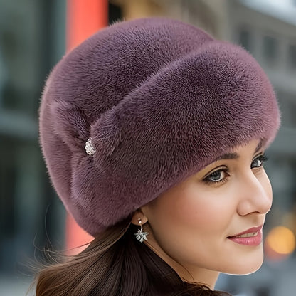 Faux Fur Beanie with Ear Flaps – Women’s Winter Hat