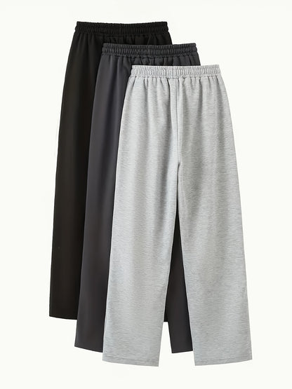 3pcs Women’s High-Waisted Casual Joggers Set – Drawstring Waist, Elastic Cuffs & Side Pockets
