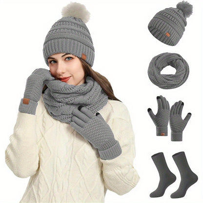 Women’s Winter Warmth Set – Hat, Scarf, Gloves & Socks