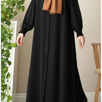 Middle Eastern Muslim Comfortable Solid Color Robe 8358
