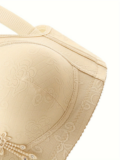 Valentine'S Day Gift 5pcs Tassel Decorative Floral Lace Adjustable Straps Underwire Bra, Elegant Sturdy And Comfortable Bra, Lingerie And Nightwear