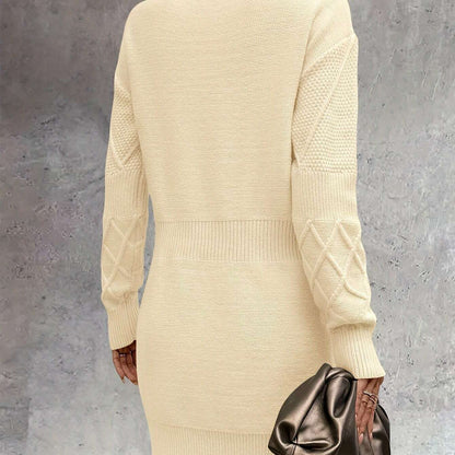 Oversized Chunky Ribbed Knit Sweater Dress for Women