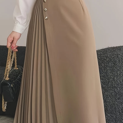 New Autumn Irregular Design Half-Length Skirt for Women, Versatile Pleated Skirt with a Stylish Flair.